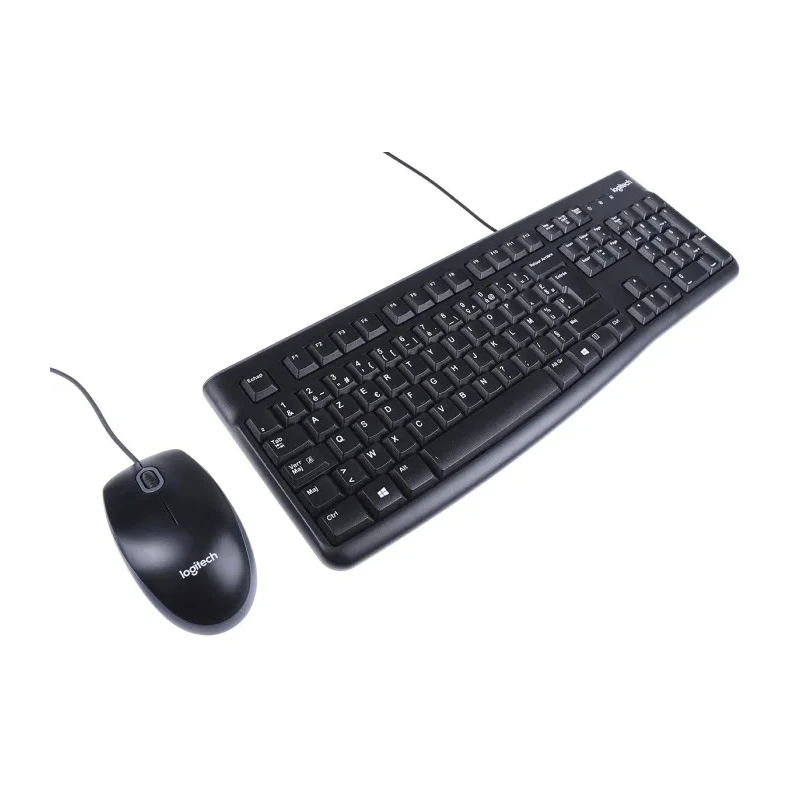 Logitech Wired Standard Keyboard & Mouse Set AZERTY (France) USB Optical 3-Button Black MK120