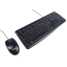 Logitech Wired Standard Keyboard & Mouse Set AZERTY (France) USB Optical 3-Button Black MK120