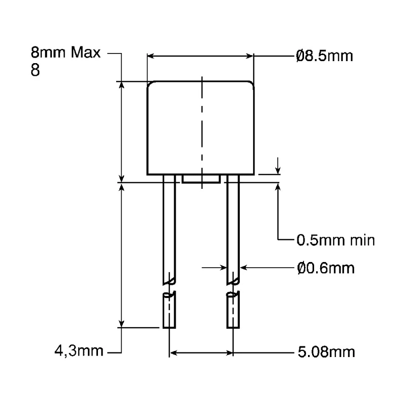RS PRO Non-Resettable Fuse Radial 1.6A 250V ac Nylon Body 7.2mm Length 611-0608