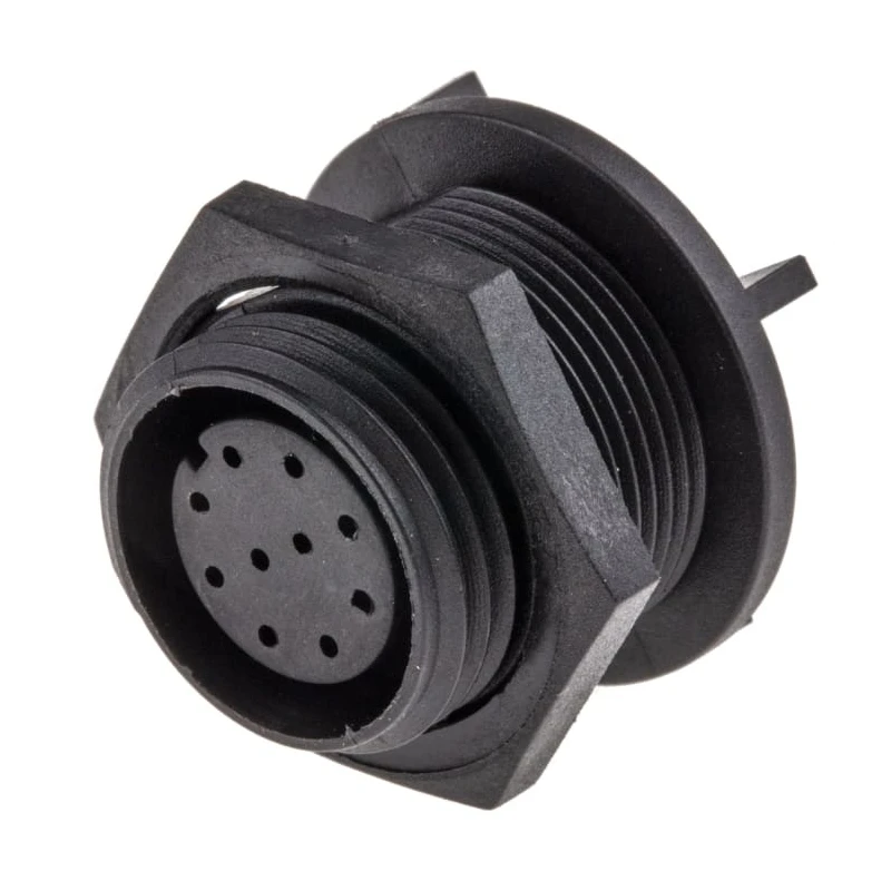 Bulgin Circular Connector 10 Contacts PCB Miniature Socket Female IP68 Buccaneer 400 Series PX0413/10S/PC