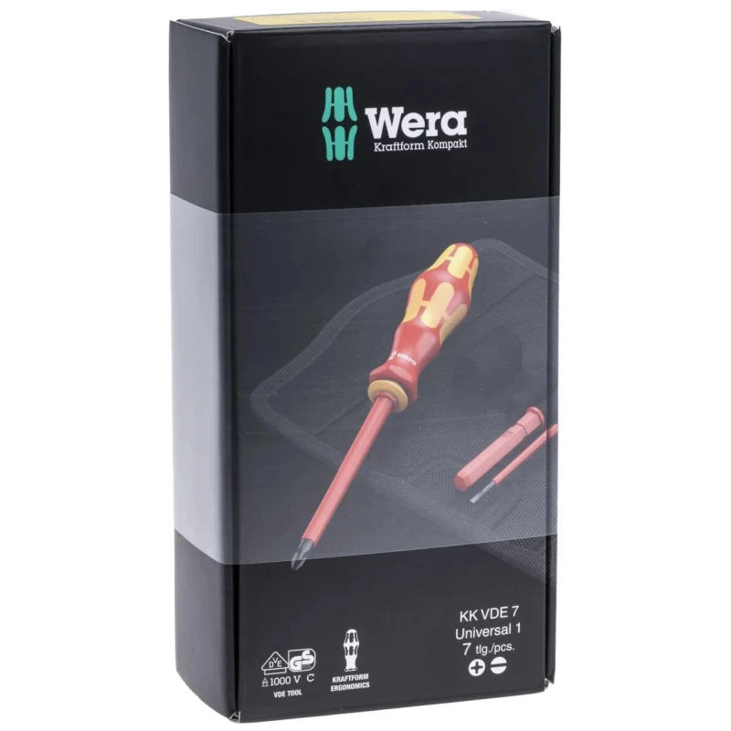 Wera Slotted and Phillips Standard Screwdriver Set, 7-Piece, Czech Republic Origin 05003470001