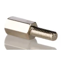 HARWIN M3 Brass Hex Standoff, 10 mm Body Length, 6 mm Stud Length, Male/Female Thread R30-3001002