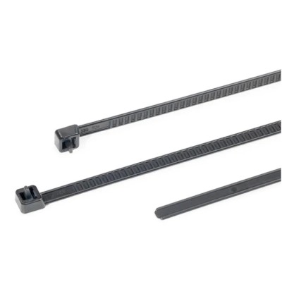 HellermannTyton Releasable Cable Tie 195 mm Length x 4.7 mm Width Black Polyamide 66 115-00002 LR55R-PA66HS-BK
