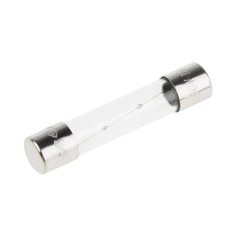 RS PRO 1A T Glass Cartridge Fuse 6.3 x 32 mm, 250V AC, Time-Delay, Glass Body with Nickel-Plated Brass Ends 611-9087