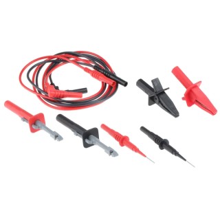 RS PRO Test Lead Kit 10A, Crocodile Clip & Socket Connectors, 1.2m Lead Length 612-0835