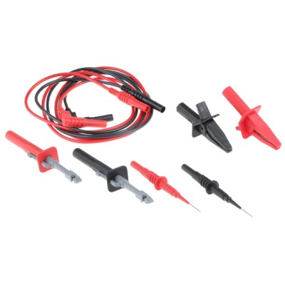 RS PRO Test Lead Kit 10A, Crocodile Clip & Socket Connectors, 1.2m Lead Length 612-0835