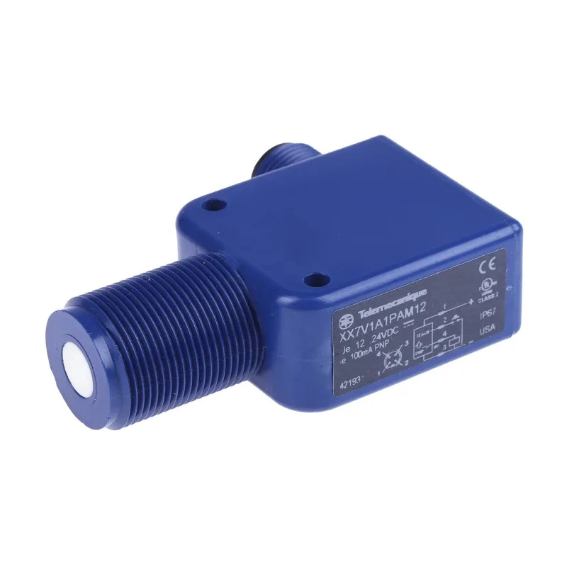 Telemecanique Sensors Block Ultrasonic Proximity Sensor M12 x 1, 500 mm Detection Distance, 100mA PNP Output XX7V1A1PAM12