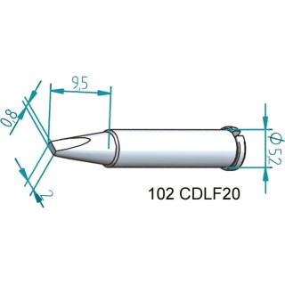 Ersa 0.8 x 2 mm Chisel 48.5 mm Soldering Iron Tip for use with i-Tool 102CDLF20