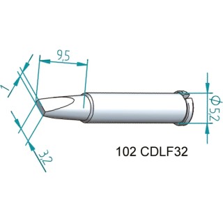 Ersa 1 x 3.2 mm Chisel 30.5 mm Soldering Iron Tip for use with i-Tool 102CDLF32