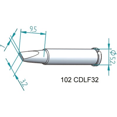 Ersa 1 x 3.2 mm Chisel 30.5 mm Soldering Iron Tip for use with i-Tool 102CDLF32