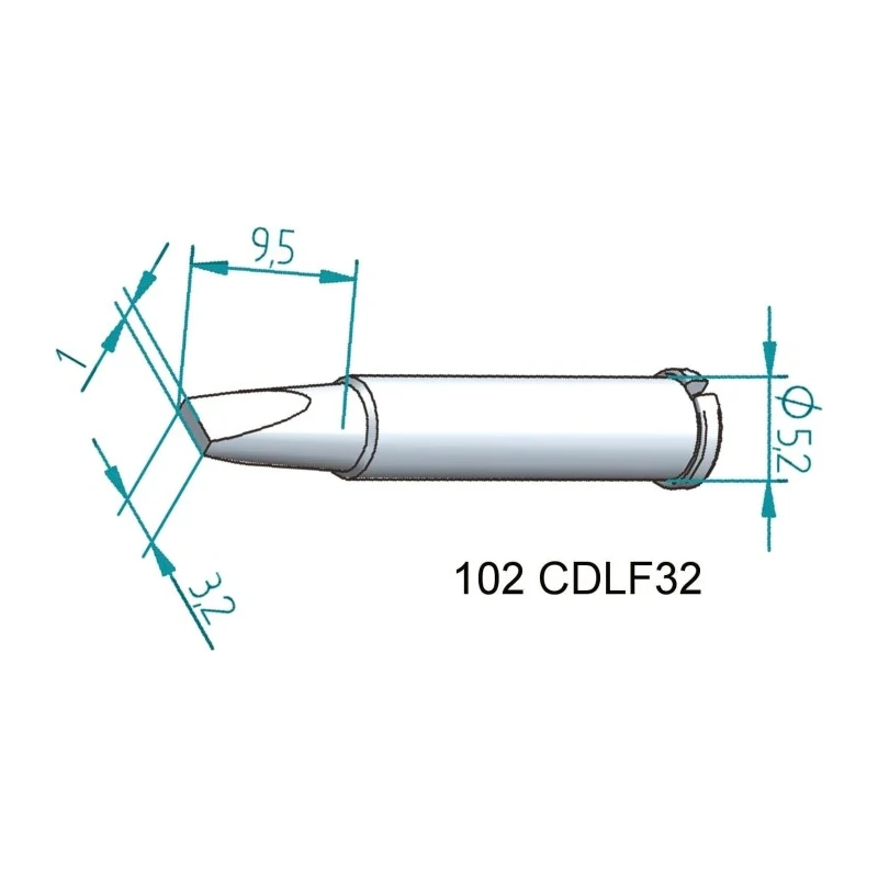 Ersa 1 x 3.2 mm Chisel 30.5 mm Soldering Iron Tip for use with i-Tool 102CDLF32