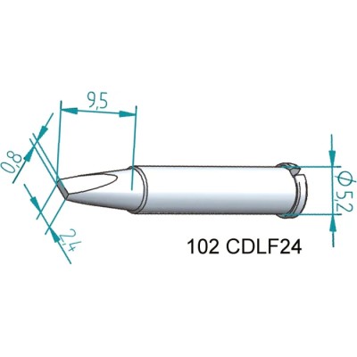 Ersa 0.8 x 2.4 mm Chisel 26.5 mm Soldering Iron Tip for use with i-Tool 102CDLF24