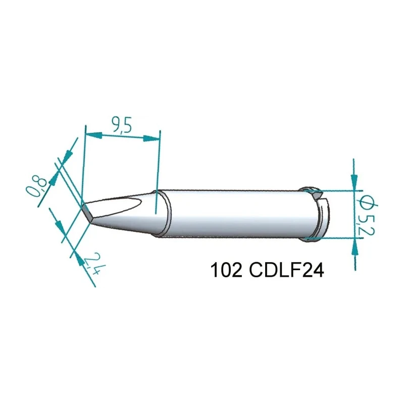 Ersa 0.8 x 2.4 mm Chisel 26.5 mm Soldering Iron Tip for use with i-Tool 102CDLF24