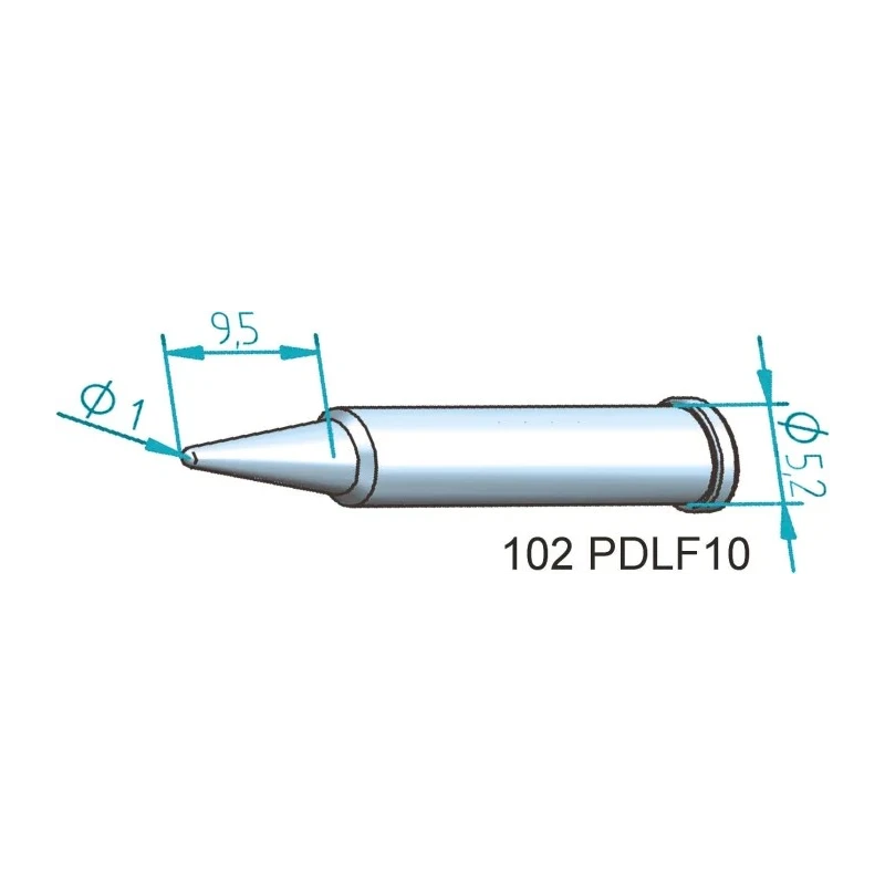 Ersa 1 mm Conical 30.5 mm Soldering Iron Tip for use with i-Tool 102PDLF10