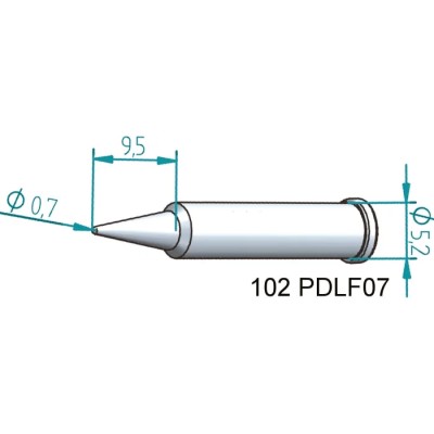 Ersa 0.7 mm Conical 29.3 mm Soldering Iron Tip for use with i-Tool 102PDLF07