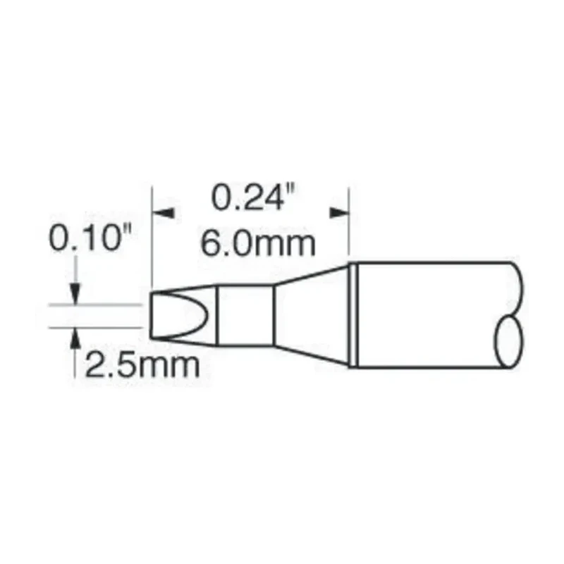 Metcal Soldering Iron Tip 2.5 mm Chisel 6 mm Length for Use with MX-H1-AV, MX-RM3E STTC-136P