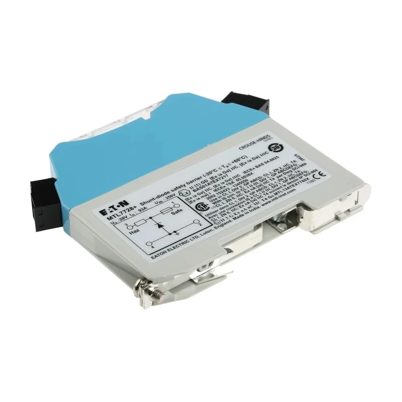 Eaton Zener Barrier 1 Channel 28V DC Supply Voltage 300Ω Safety Current Resistance DIN Rail Mount ATEX Certified MTL7728+/RS