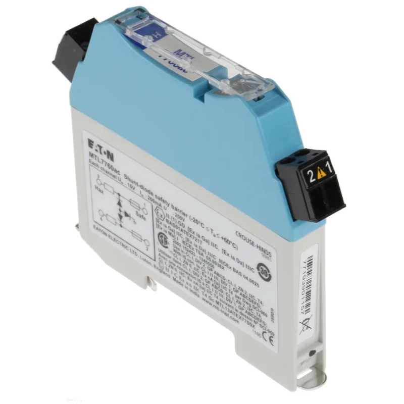 Eaton 2 Channel Zener Barrier, ATEX Certified, DIN Rail Mount MTL7760AC/RS