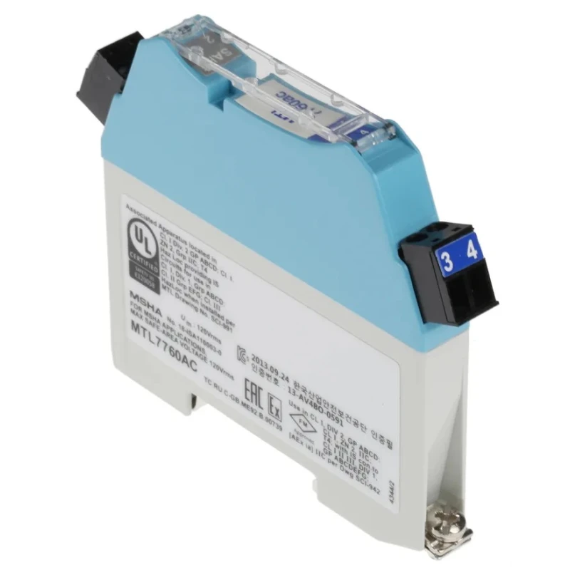 Eaton 2 Channel Zener Barrier, ATEX Certified, DIN Rail Mount MTL7760AC/RS
