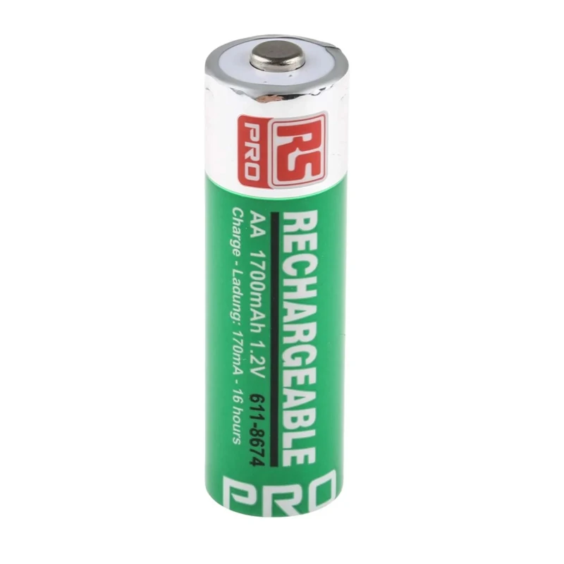 RS PRO Nickel Metal Hydride Rechargeable AA Battery 1.2 V, 1.7 Ah, Pack of 4 611-8674