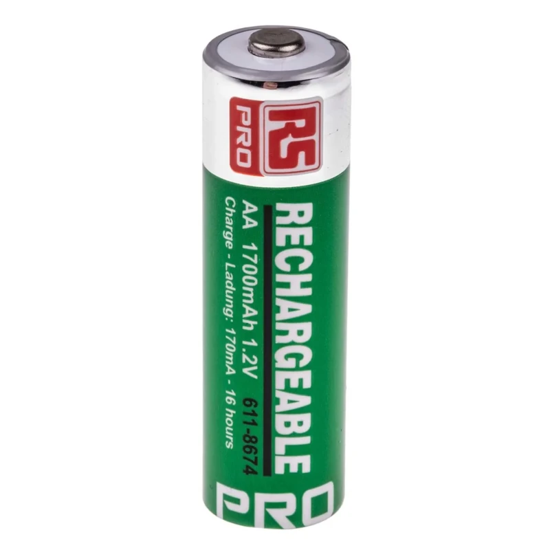 RS PRO Nickel Metal Hydride Rechargeable AA Battery 1.2 V, 1.7 Ah, Pack of 4 611-8674