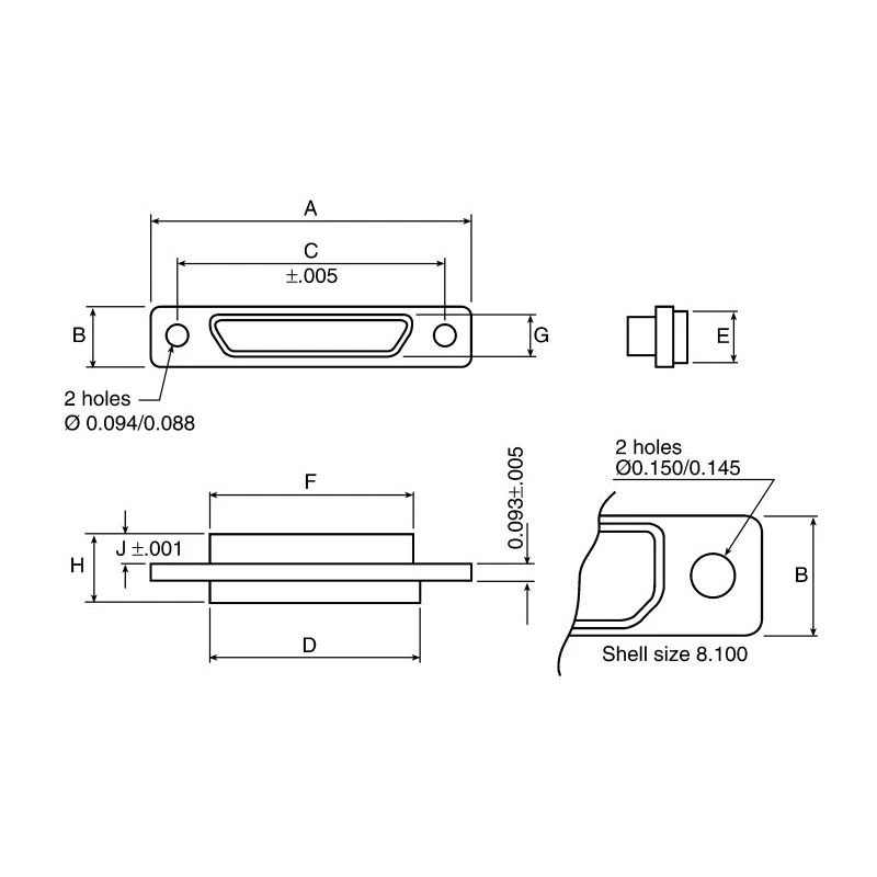 Glenair MWDM 37 Way Straight Panel Mount Micro-D D-Sub Connector Male MWDM2L-37PSB