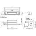Glenair 15 Way Straight Panel Mount Micro-D D-Sub Connector Female MWDM2L-15SSB