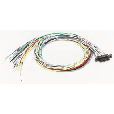 Glenair 25 Way Straight Through Hole Micro-D Female D-Sub Connector with Jack Screw MWDL25S-6E5-18B