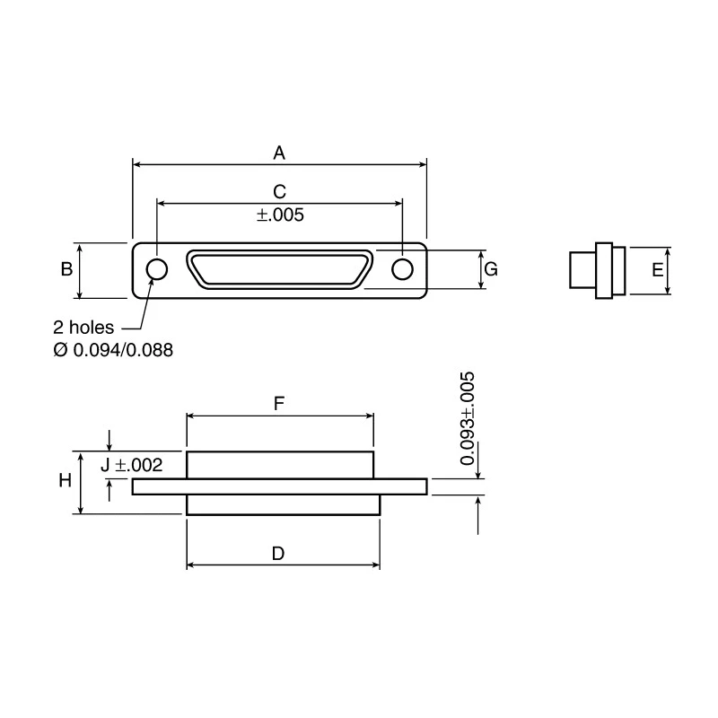 Glenair 25 Way Straight Through Hole Micro-D Female D-Sub Connector with Jack Screw MWDL25S-6E5-18B