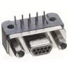 Glenair MWDM 15 Way Right Angle 2.54 mm Pitch Through Hole D-Sub Connector Male MWDM2L-15PCBRP-.110