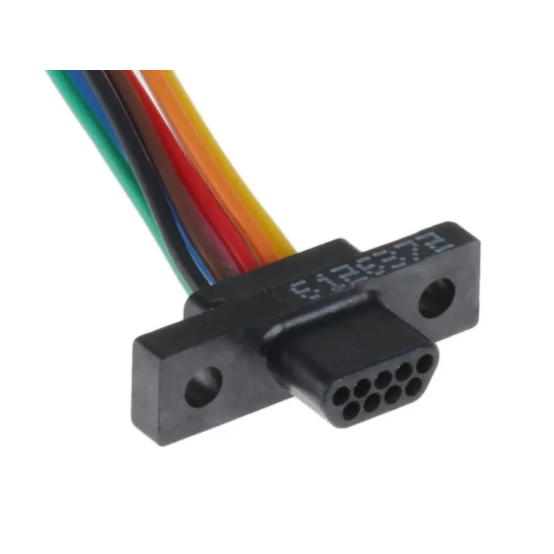 Glenair MWDL 9 Way Straight Through Hole Micro-D D-Sub Connector, Male with Jack Screw MWDL9P-6E5-18B