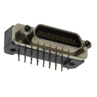 Glenair MWDM 25 Way Right Angle 2.54 mm Pitch Through Hole D-Sub Connector Female MWDM2L-25SCBRP-.110