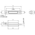 Glenair MWDL 9 Way Straight Through Hole Micro-D Female D-Sub Connector with Jack Screw MWDL9S-6E5-18B