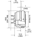 Amphenol Industrial signalmate C091 12 Pole Straight M16 DIN Socket Panel Mount 3A 150V IP40 T3638 100 RS