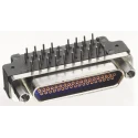 Glenair 51 Way Right Angle 2.54 mm Pitch Through Hole Micro-D Subminiature D-Sub Connector Female MWDM2L-51SCBRP-.110