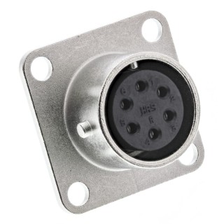 Hirose Miniature Circular Connector Socket, Panel Mount, 6 Contacts, 5A, 350V/490V, Bayonet Mating, RM Series RM12BRB-6S(81)