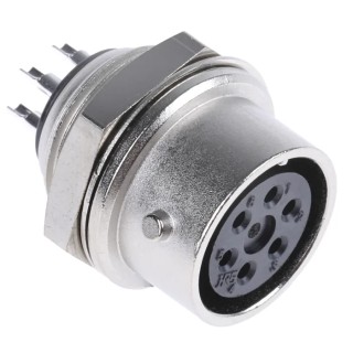 Hirose Circular Connector, 6 Contacts, Panel Mount, Miniature Socket Female, Bayonet Mating, Straight RM12BRD-6S(81)