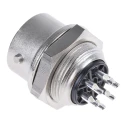 Hirose Circular Connector, 6 Contacts, Panel Mount, Miniature Socket Female, Bayonet Mating, Straight RM12BRD-6S(81)