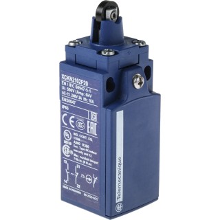 Telemecanique Sensors XCKN Series Roller Plunger Limit Switch, 1 NO/1 NC, IP65, Plastic Housing, 240V AC, 10A 