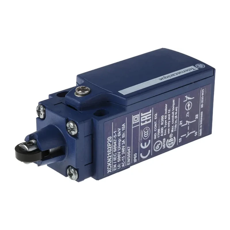 Telemecanique Sensors XCKN Series Roller Plunger Limit Switch, 1 NO/1 NC, IP65, Plastic Housing, 240V AC, 10A 