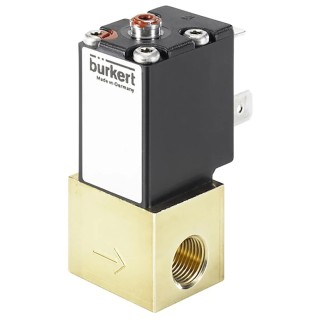 Burkert Proportional Solenoid Valve 2 Port NC Brass Body 24V dc 1/8 in Orifice 1.6mm 2871 Series 238939