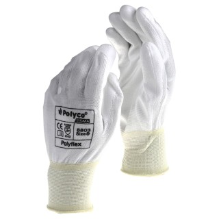 Polyco Healthline Polyflex White Polyurethane Coated Work Gloves Size 8 24 Gloves 8802