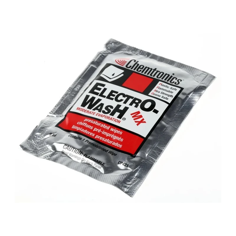 Chemtronics Fibre Optic Cleaning Wipe for Fibre Optic Connectors, PCB, Cable Box of 25 CP421
