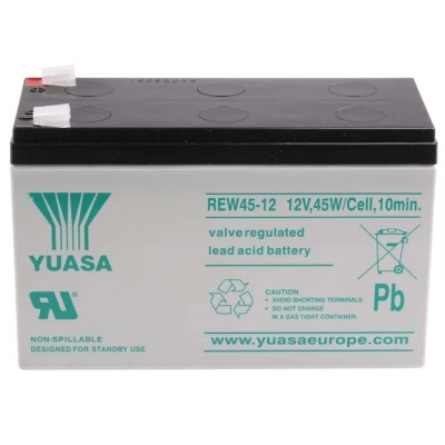 Yuasa 12 V Faston Sealed Lead Acid Battery 7.3 Ah VRLA AGM REW45-12