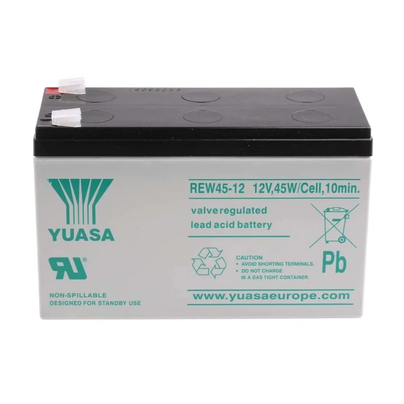 Yuasa 12 V Faston Sealed Lead Acid Battery 7.3 Ah VRLA AGM REW45-12