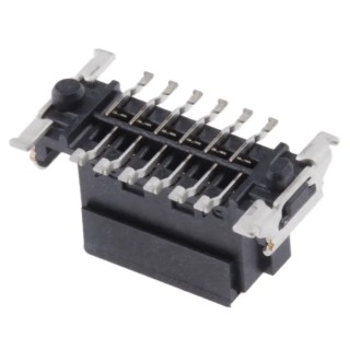 ERNI SMC Series Straight Surface PCB Socket 12-Contact 2 Row 1.27 mm Pitch Solder 154805 / 154805-E