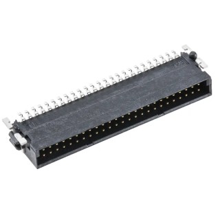 ERNI SMC Series Right Angle Surface PCB Header 50 Contacts 1.27 mm Pitch 2 Row Shrouded 154765 / 154765-E