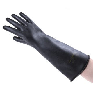 Polyco Healthline Chemprotec Black Latex Work Gloves, Size 10, Chemical Resistant, EN 388 Protection SC104/10