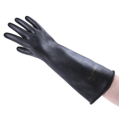 Polyco Healthline Chemprotec Black Latex Work Gloves, Size 10, Chemical Resistant, EN 388 Protection SC104/10