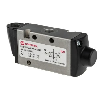 Norgren Pneumatic Solenoid Valve Pilot/Spring G 1/8, 3-Port, 750L/min Flow Rate, 10 bar Pressure V60A4D7A-XA090